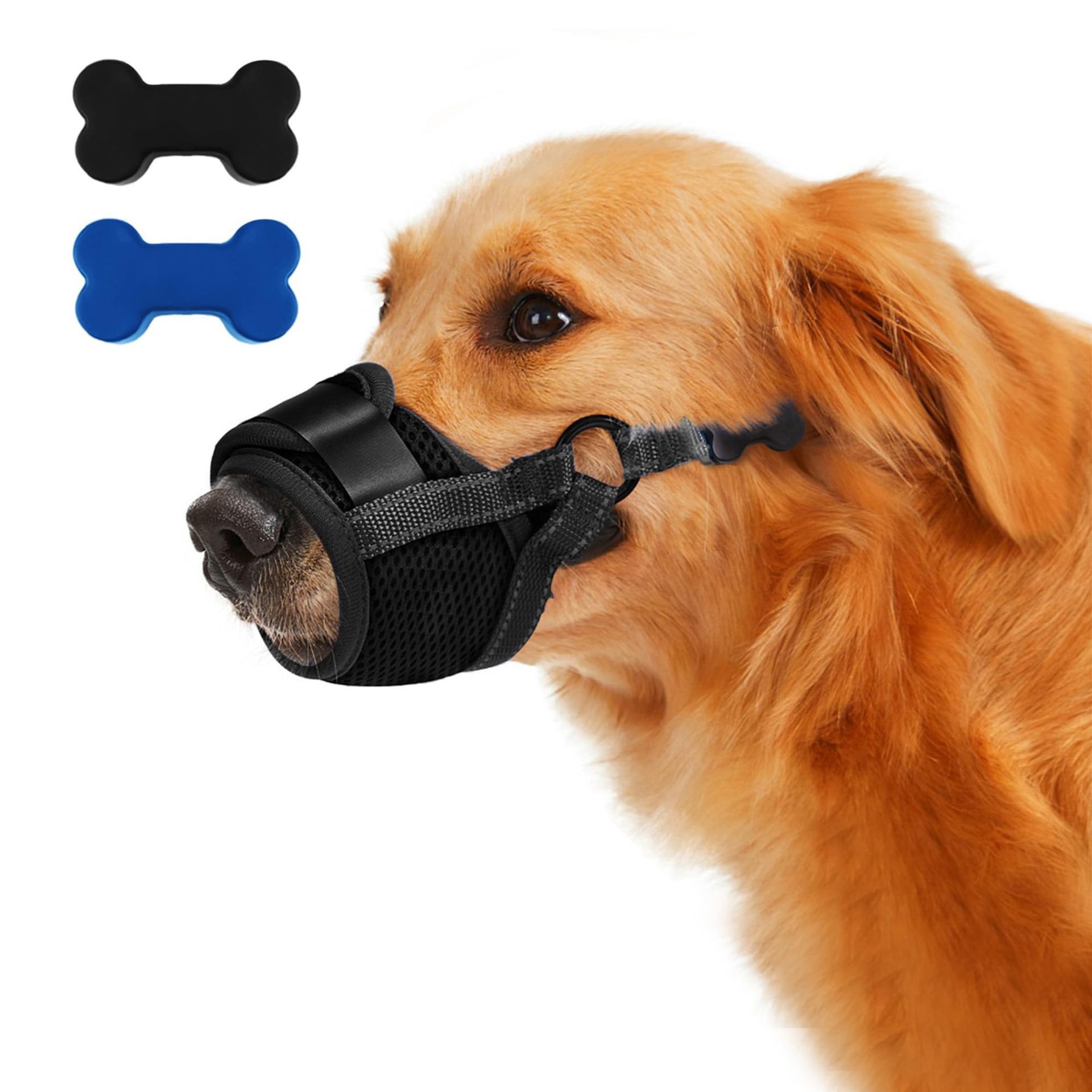 Cotton Dog Muzzle, Anti-Bite And Anti-Accidental Eating Dog Muzzle, Adjustable Dog Mask…