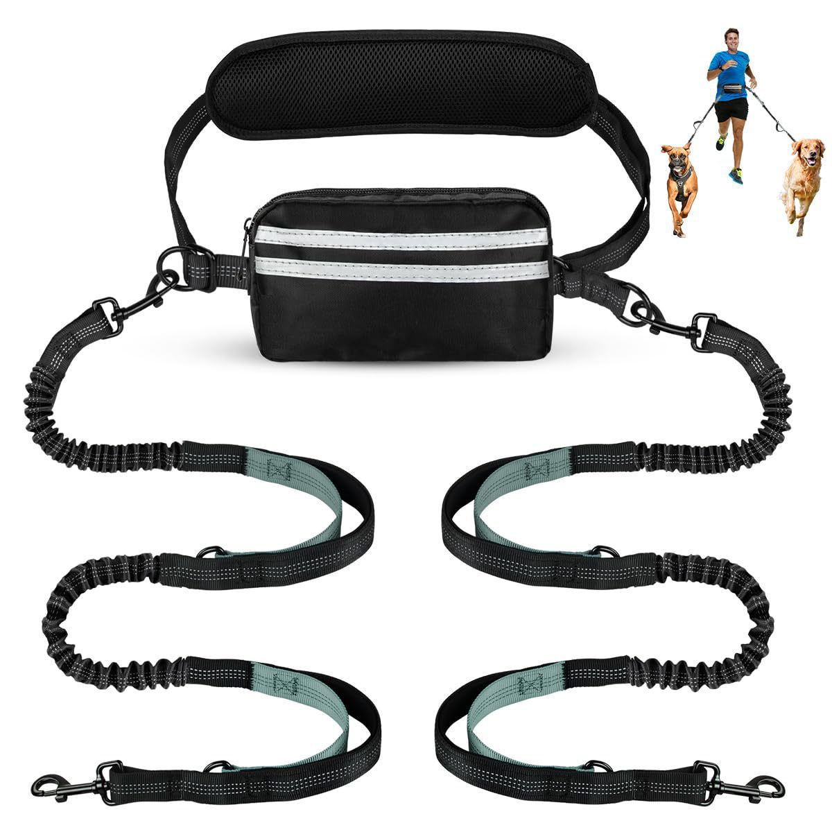 Product With Waist Bag Running Leash Pet Leash Sports Running Leash