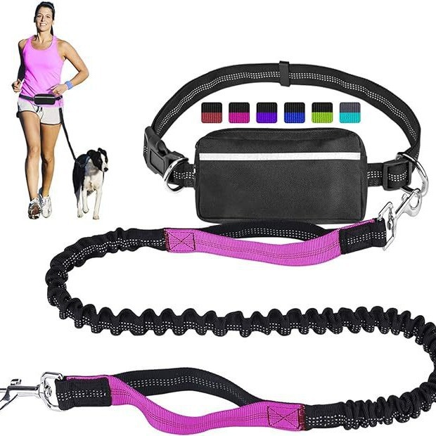Product Pet Dog Running Leash Set Reflective Night Running Waist Bag