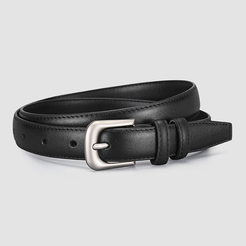 Vintage Genuine Leather Belt With Pin Buckle, American Style, Made Of Top-Layer Cowhide…