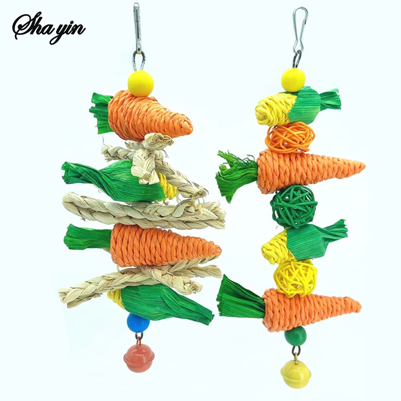 Parrot Toy Hanging Perch Climb Playing Equipment Cage Accessories Bird Bite Toy For…