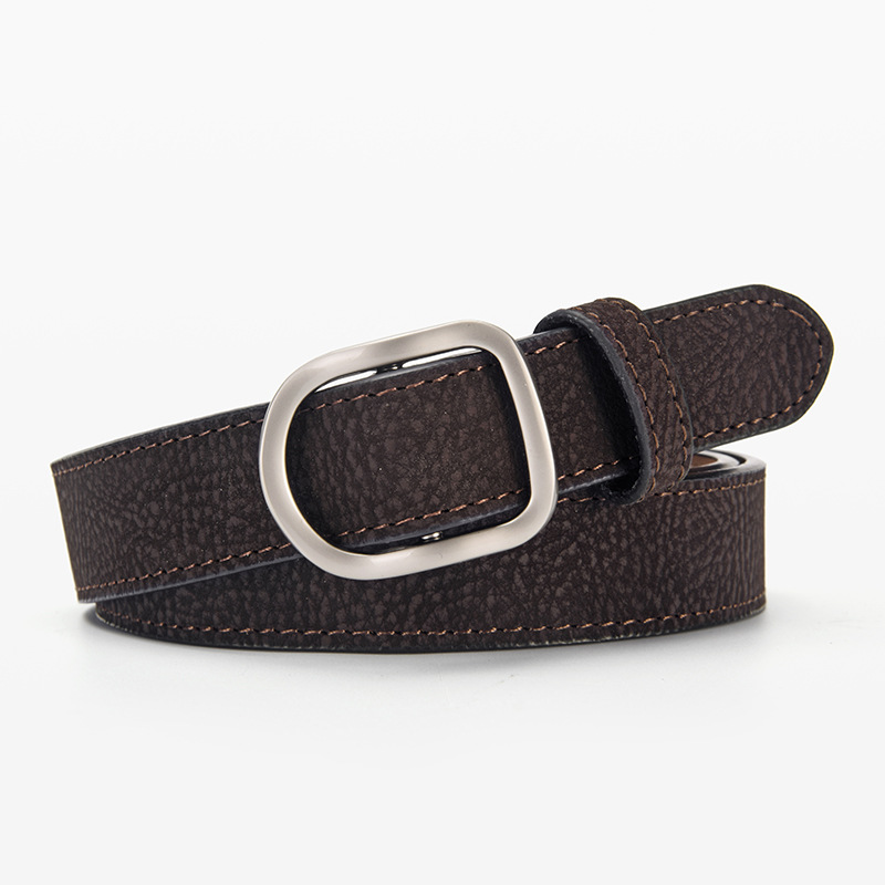 D-Shaped No-Hole Punch-Free Leather Belt For Women, Decorative Niche Design, Korean Style…