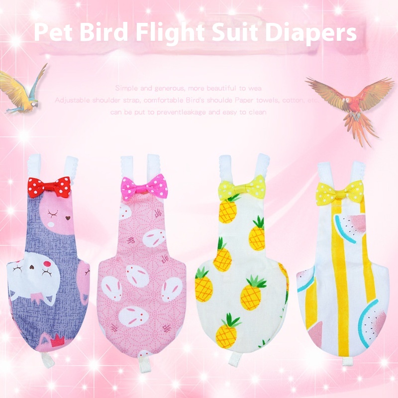 Creative Printing Pet Birds Parrot Clothing Baby Diapers