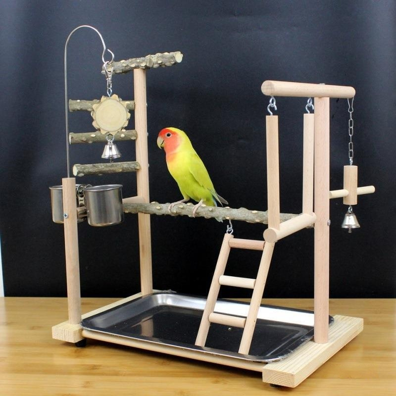 Parrot Toys Tiger Skin Peony Bird Stand Xuanfeng Xiaotai Stand Pepper Wooden Stand…