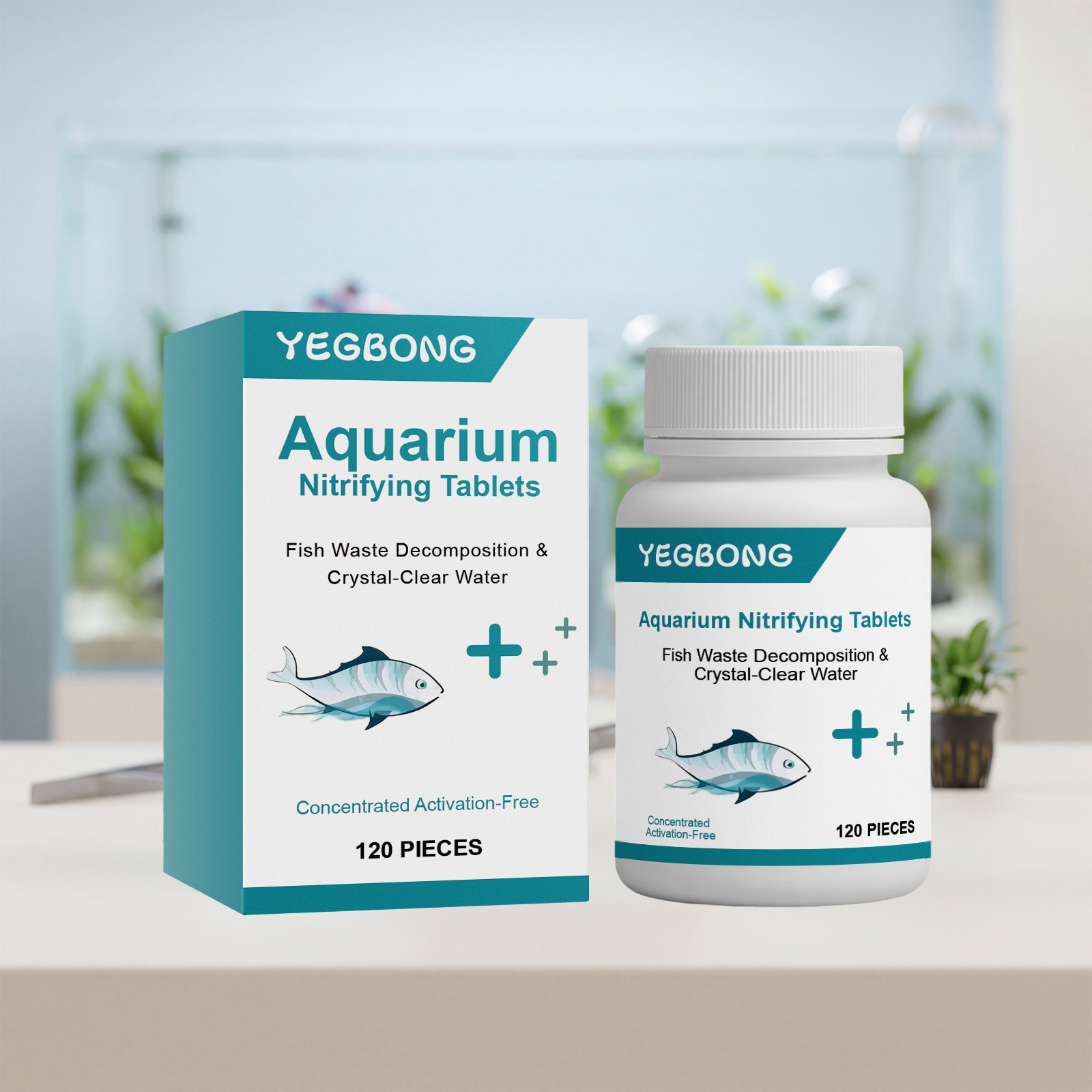 Yegbong Aquarium Cleaning Tablets Water Quality Clarifying Fish Tank Water Purification…