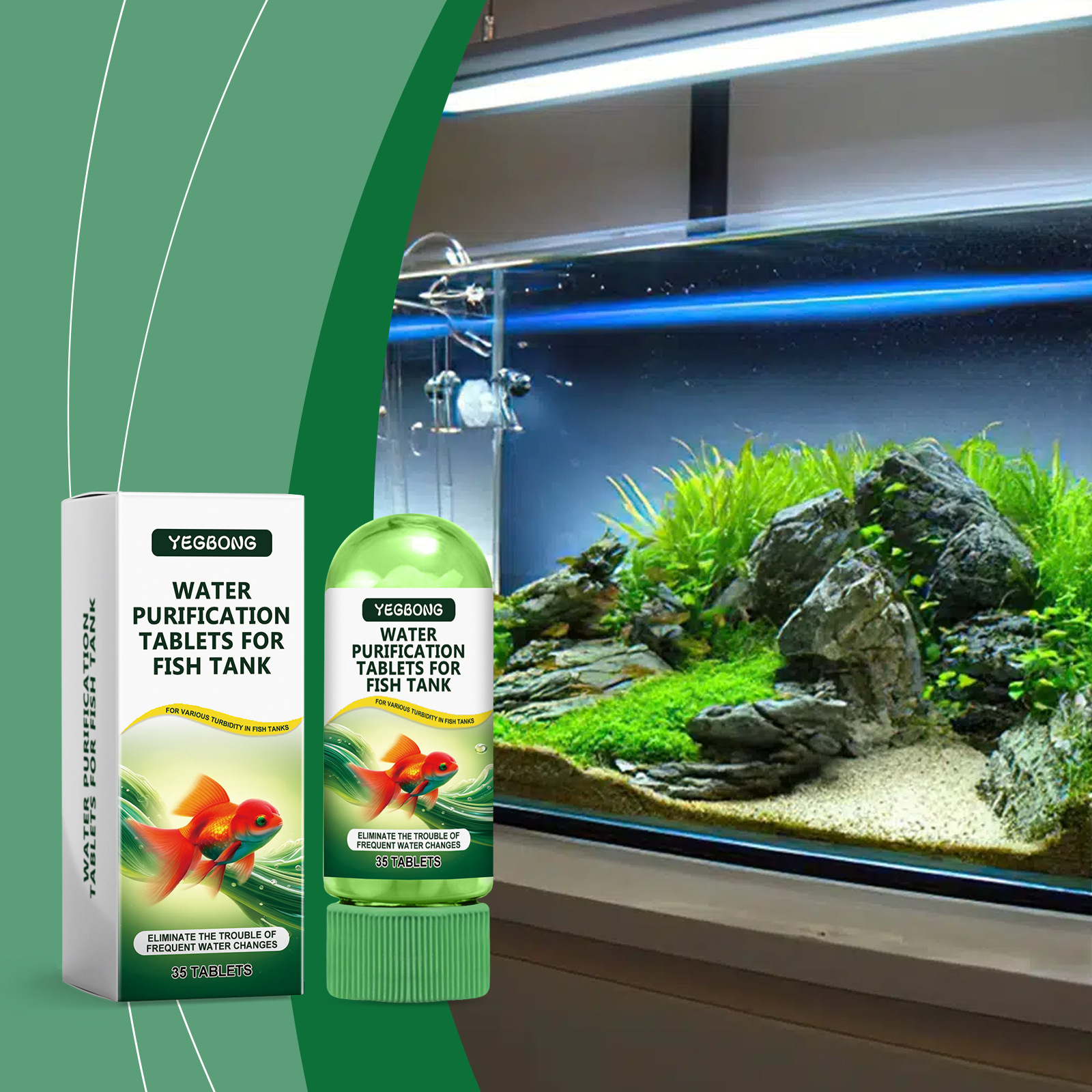 Yegbong Fish Tank Water Purification Tablets, Algae Suppression, Sludge Removal, Water…