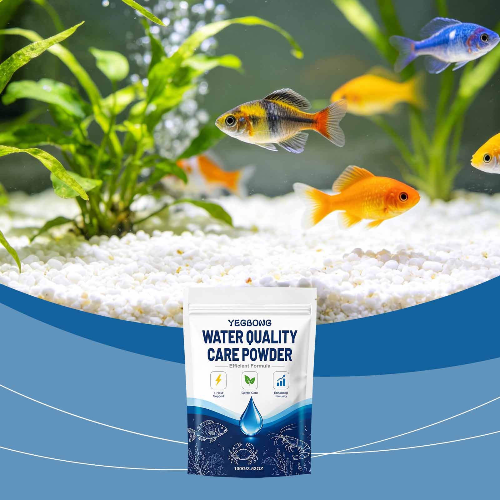 Yegbong Water Quality Care Powder Gently Purifies Aquariums, Outdoor Ponds, And Water…