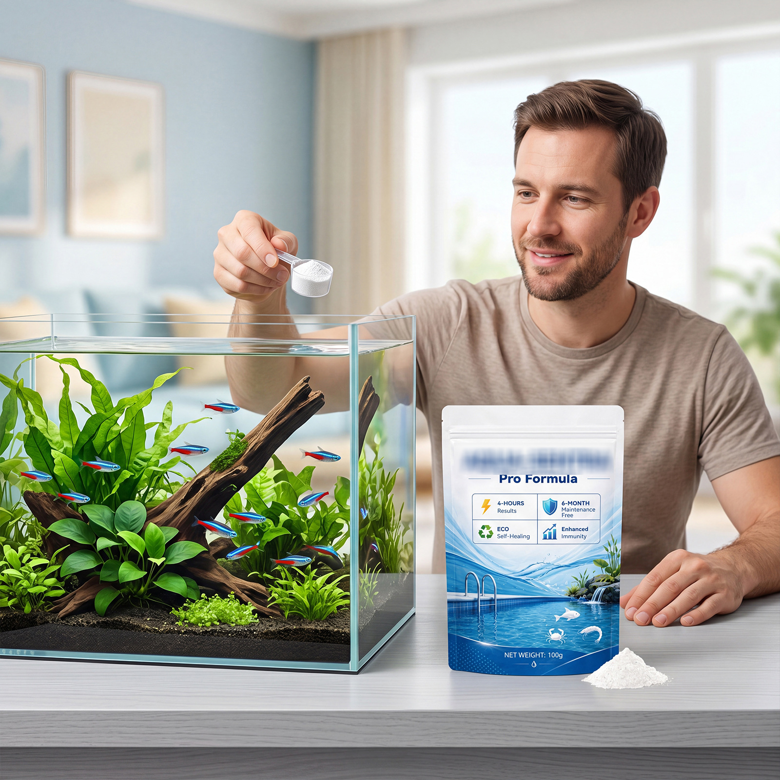 Water Quality Clarifying Powder Purifies Water, Makes It Clear And Long-Lasting, Cleans…
