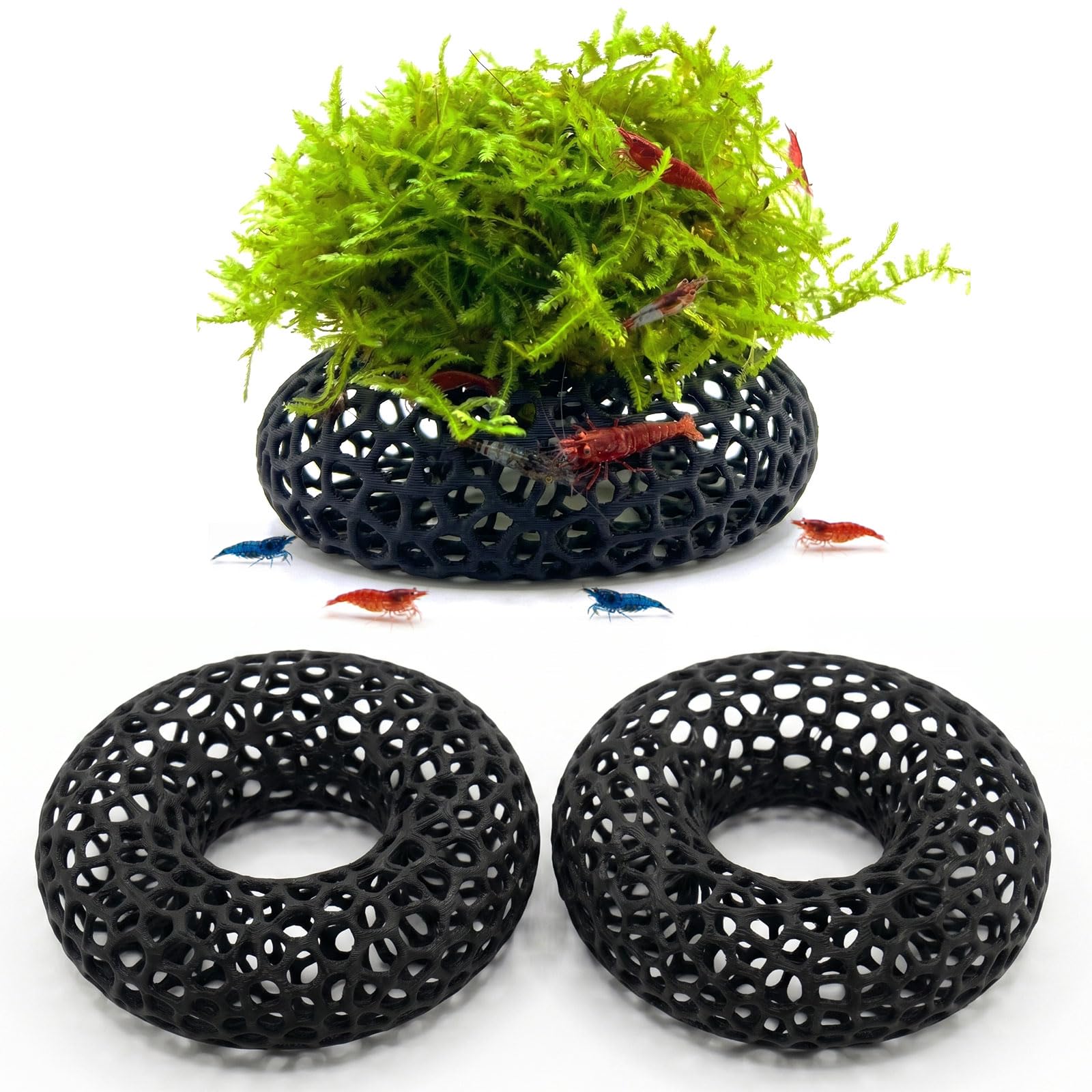 Shrimp Cave For Moss & Plants, 2-Pack Aquarium Hide For Neocaridina, Cherry & Shrimp…