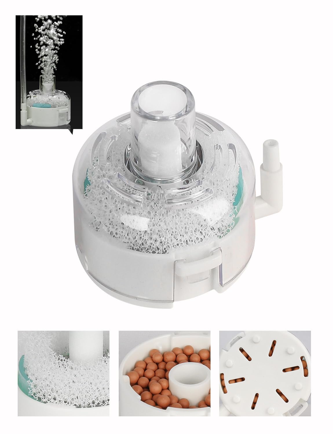 Mini Aquarium Sponge Filter, Small Fish Tank Filter Submersible Fish Filter Built-in Air…