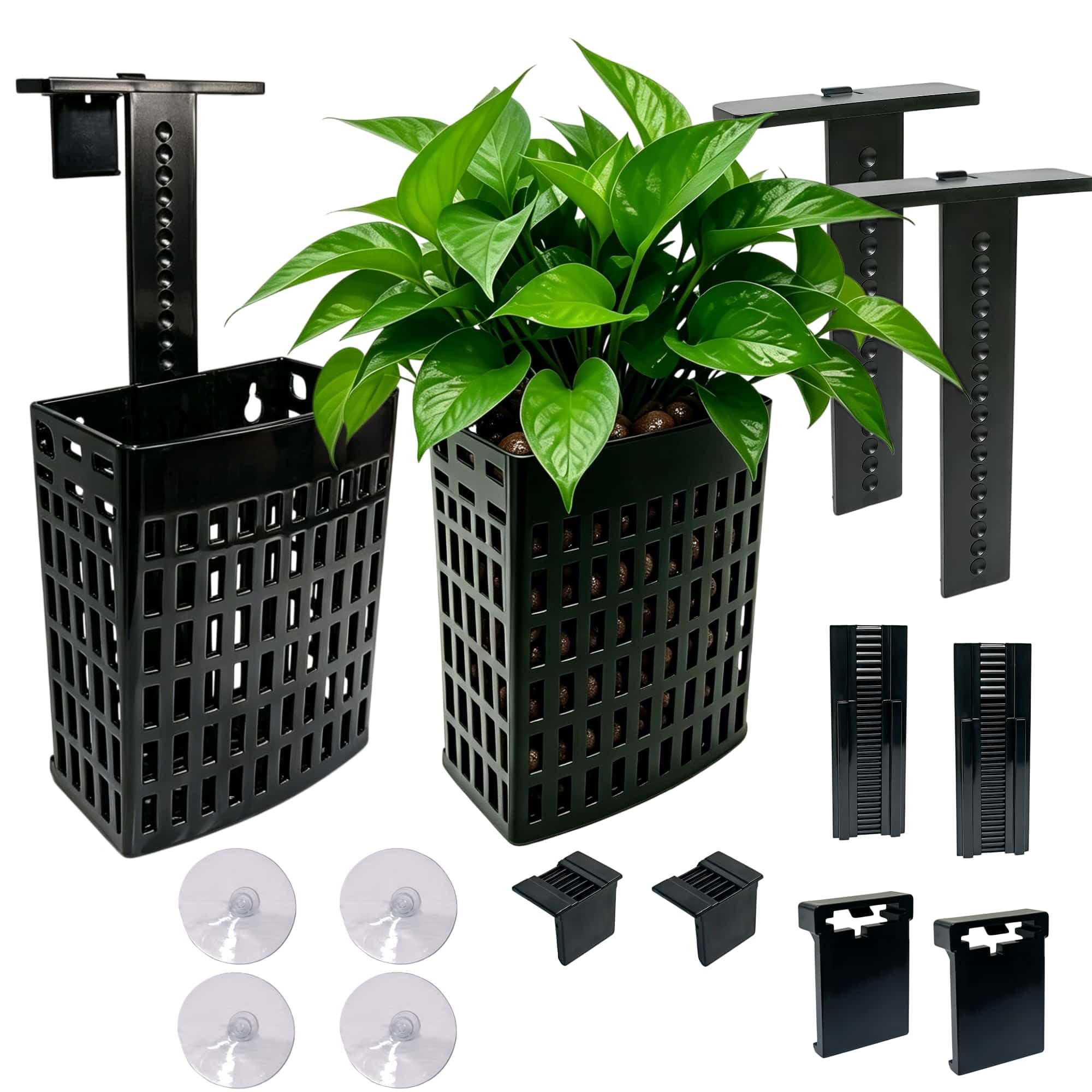 2 Pack Upgraded Aquarium Plant Holder, Adjustable Width And Height Hook Fish Tank Plant…