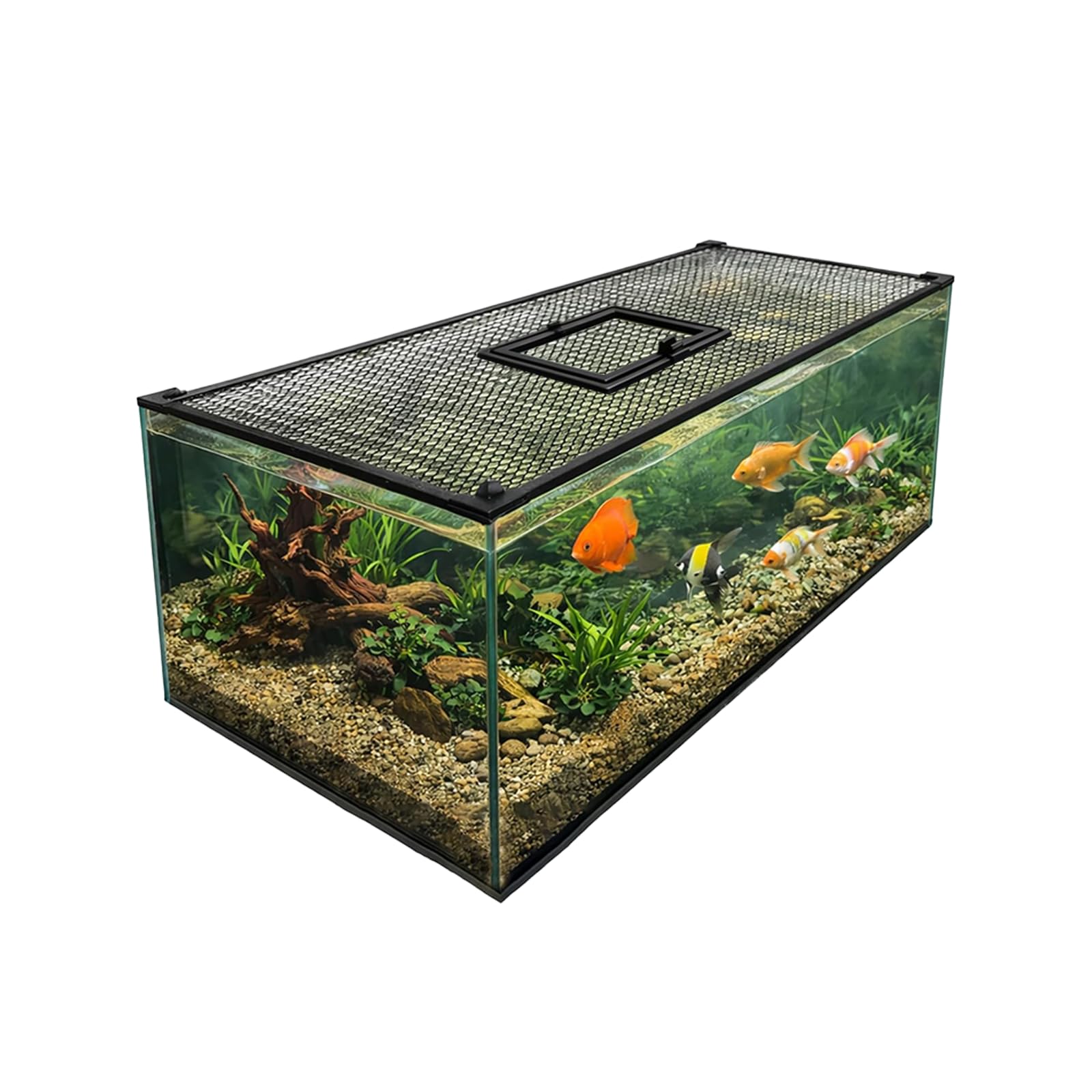 Magnetic Aquarium Lid Fish Tank Top Cover Hood Anti-Jumping Mesh Net For Fishs Tank Top…