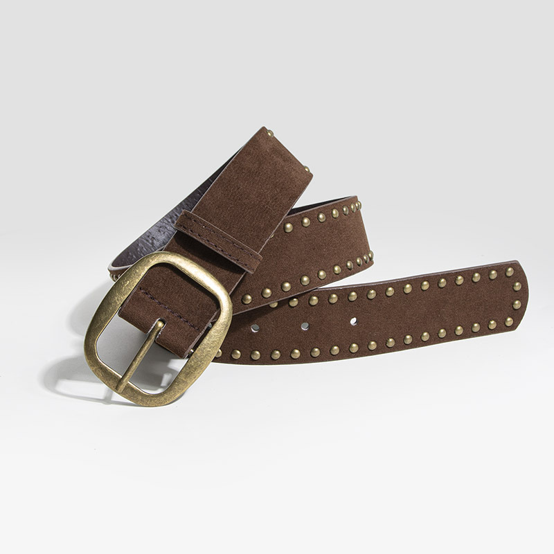 Direct From The Factory, American Retro Style Brown Pin Buckle Wide Leather Belt For…