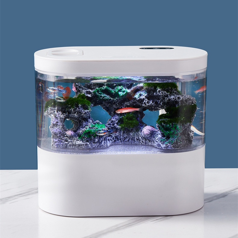 Aquarium Ecological Landscape Desktop Self-circulation Mini Small Change Water Household…
