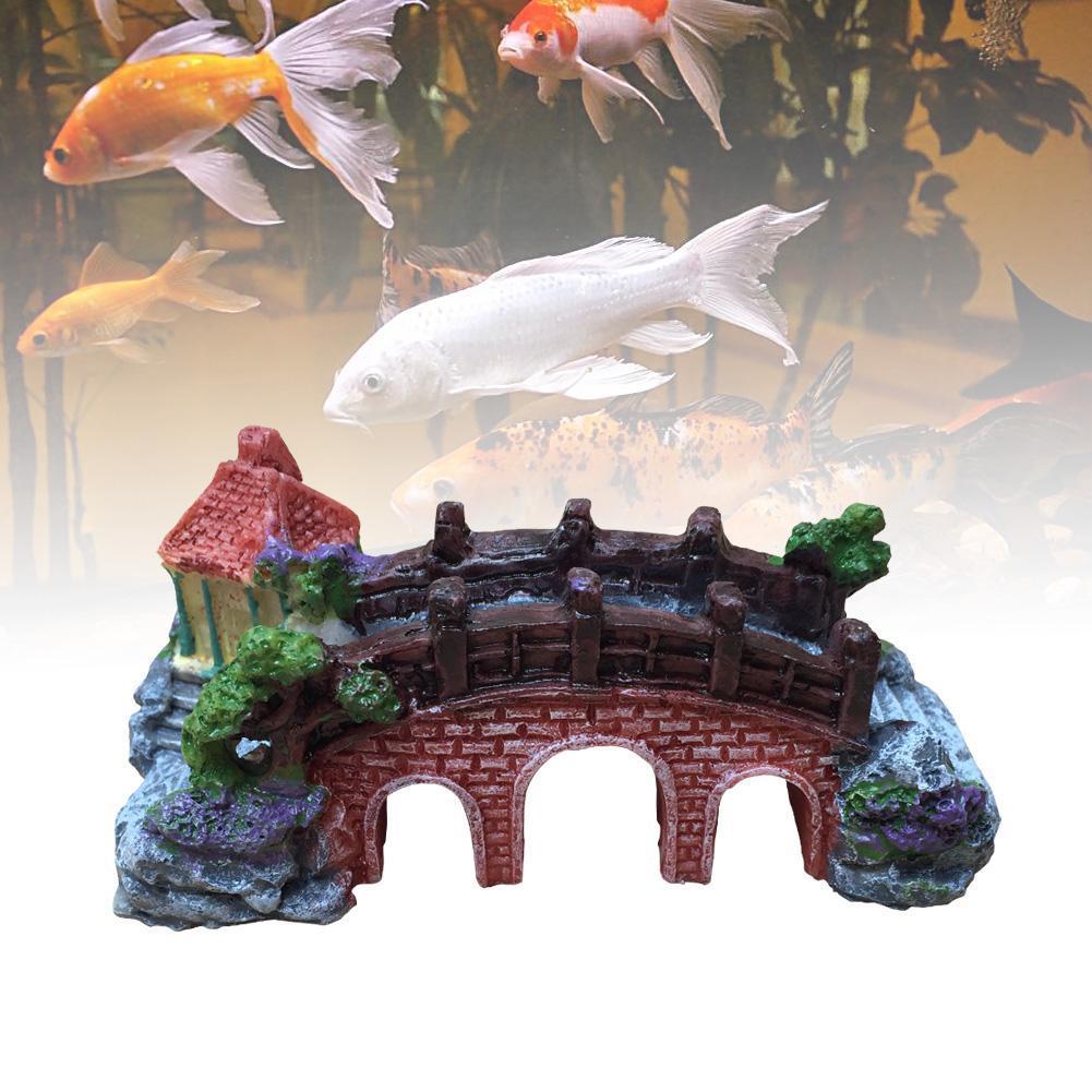 Fish Tank Aquarium Landscape Rockery Fake Bridge Landscaping Decoration Package Fish…