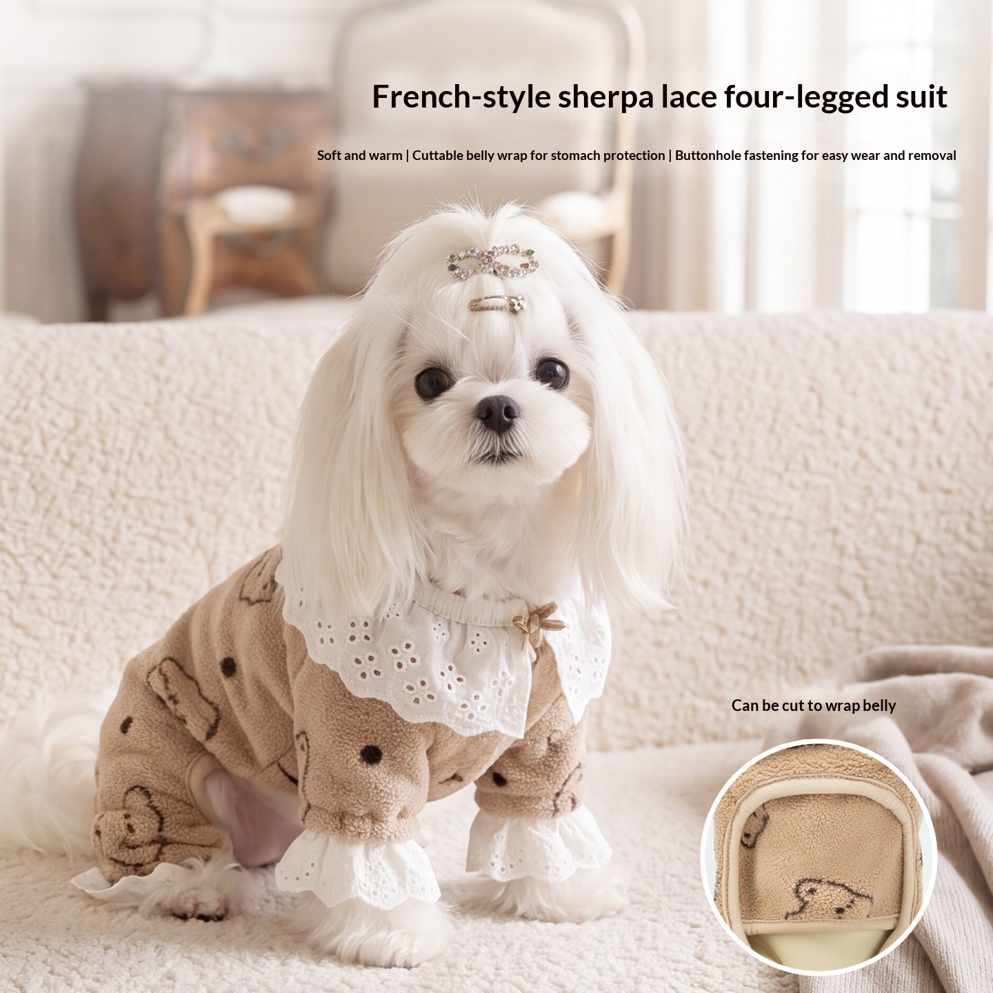 Pet Fleece-lined Four-legged Warm Fleece Coat