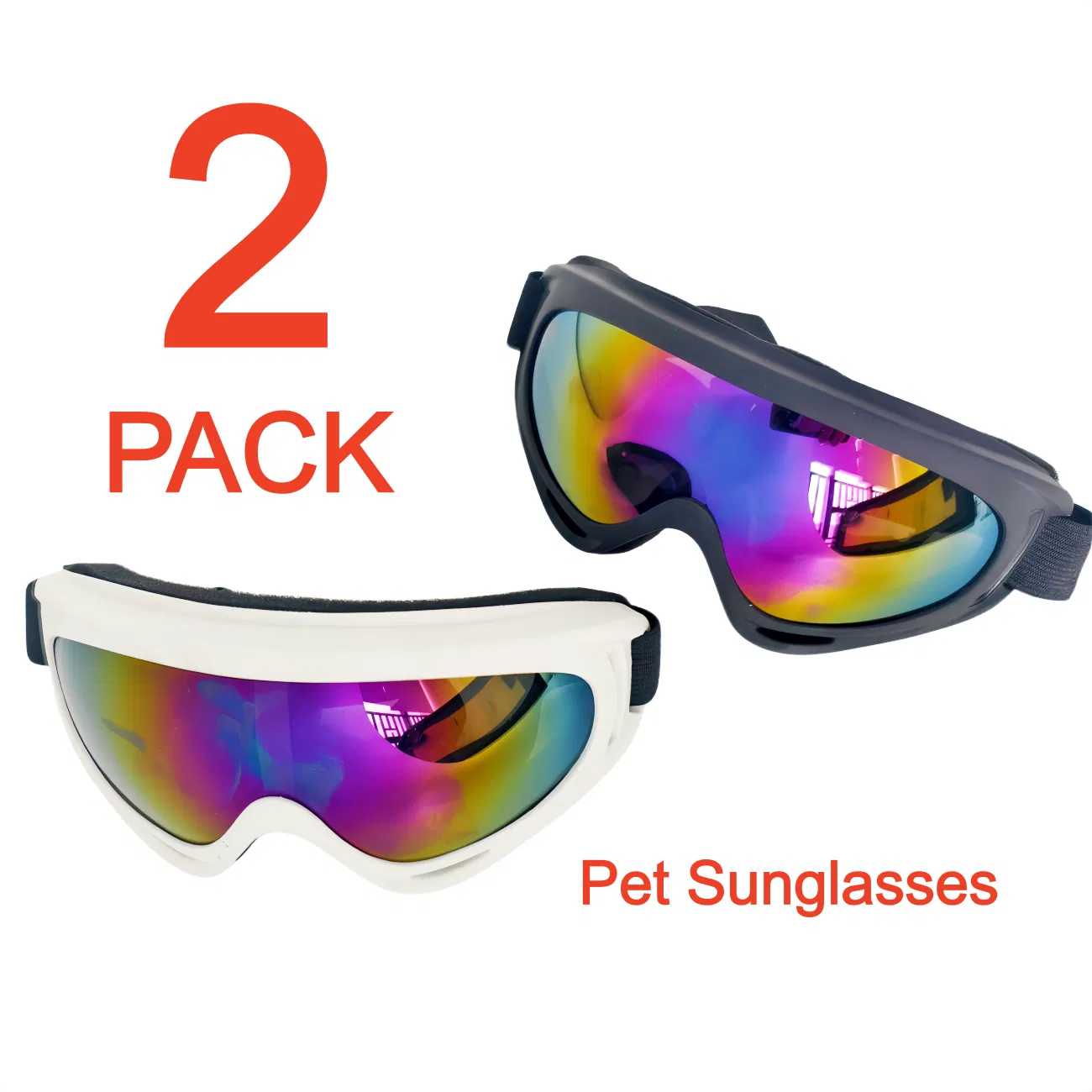 2 Pack Pet Protection Dog Sunglasses Pet Goggles Windproof Eye Wear Adjustable Dog…
