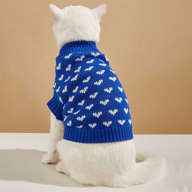 Warm Red And Pink Heart-patterned Dog Clothes For Fall And Winter