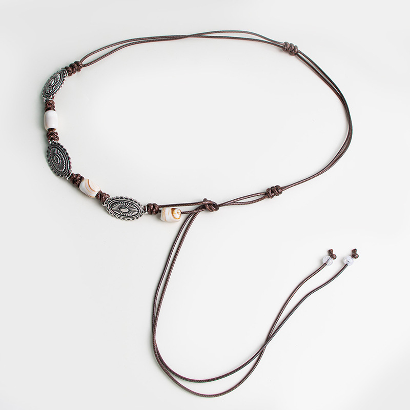 Bohemian-style Waist Rope With Resin Beads, Hand-woven Belt, Vintage Accessory, Fine…