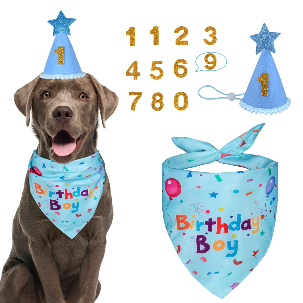 Dog Birthday Party Supplies,Dog Birthday Bandana,Dog Birthday Hat Dog Birthday…