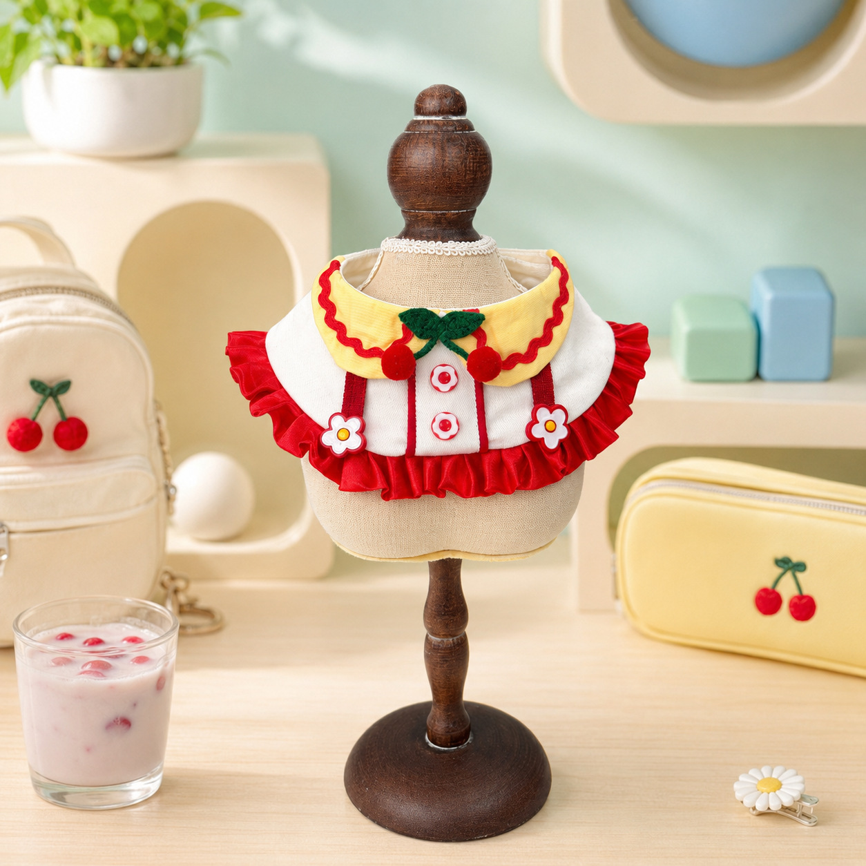 Ruffled Pet Bib With A Cute Design