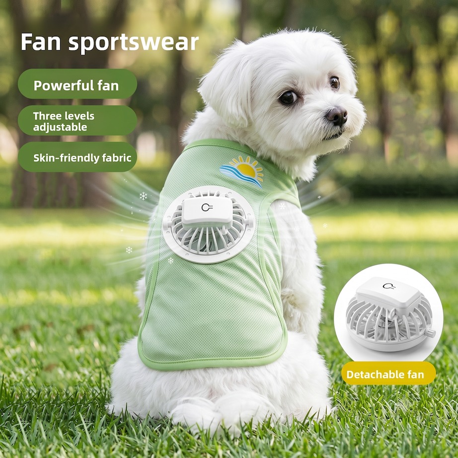 Summer Sun Protection Dog Vest With Built-in Fan, Thin & Breathable Pet Clothes For Small…