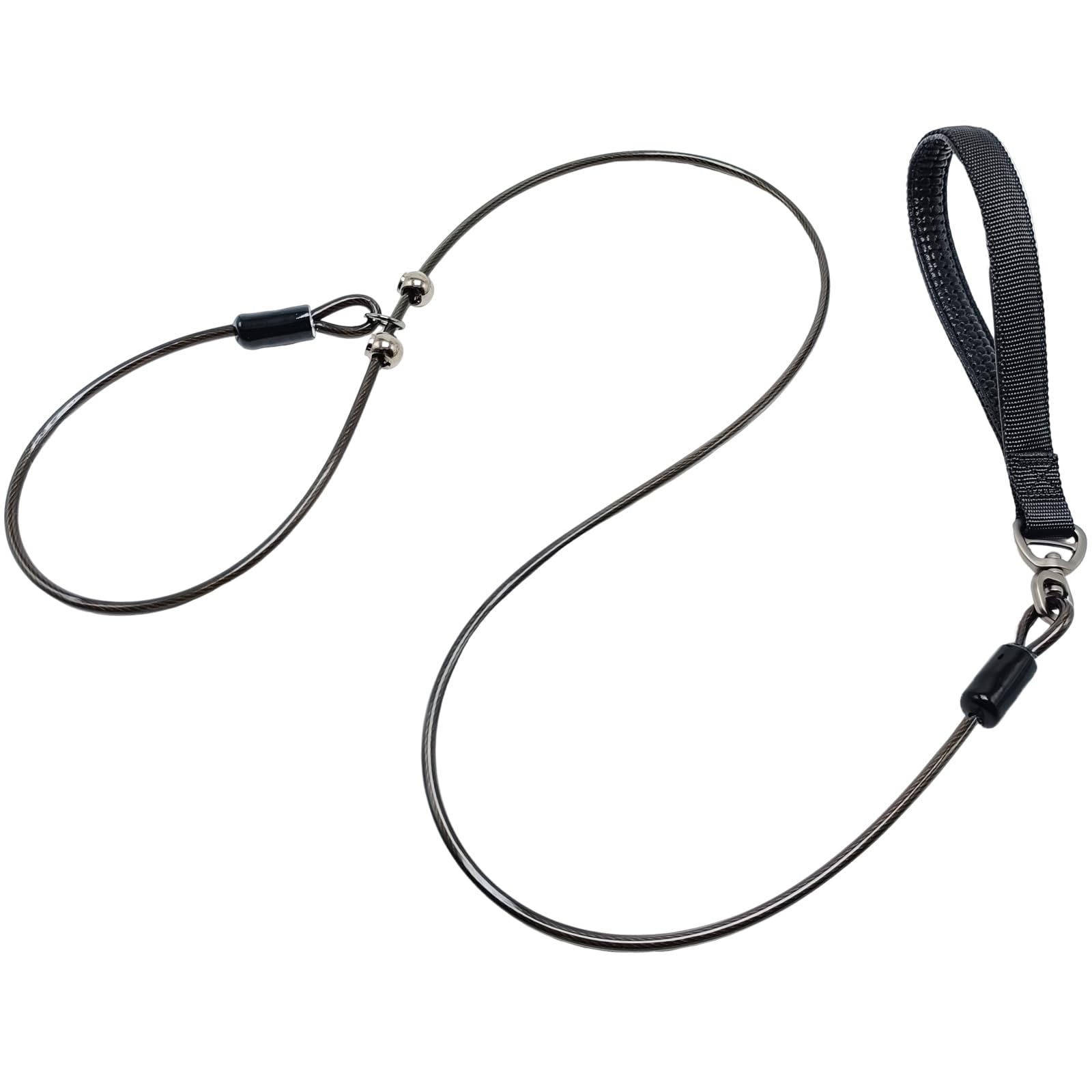 5FT Cable Slip Lead Dog Leash Chewproof Steel Wire Dog Lead Up To 125 Lbs 5mm Thick Rope…