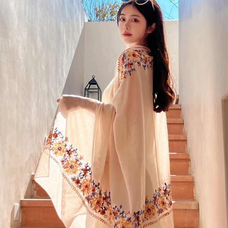 Summer Ethnic-Style Cotton And Linen Womens Scarf