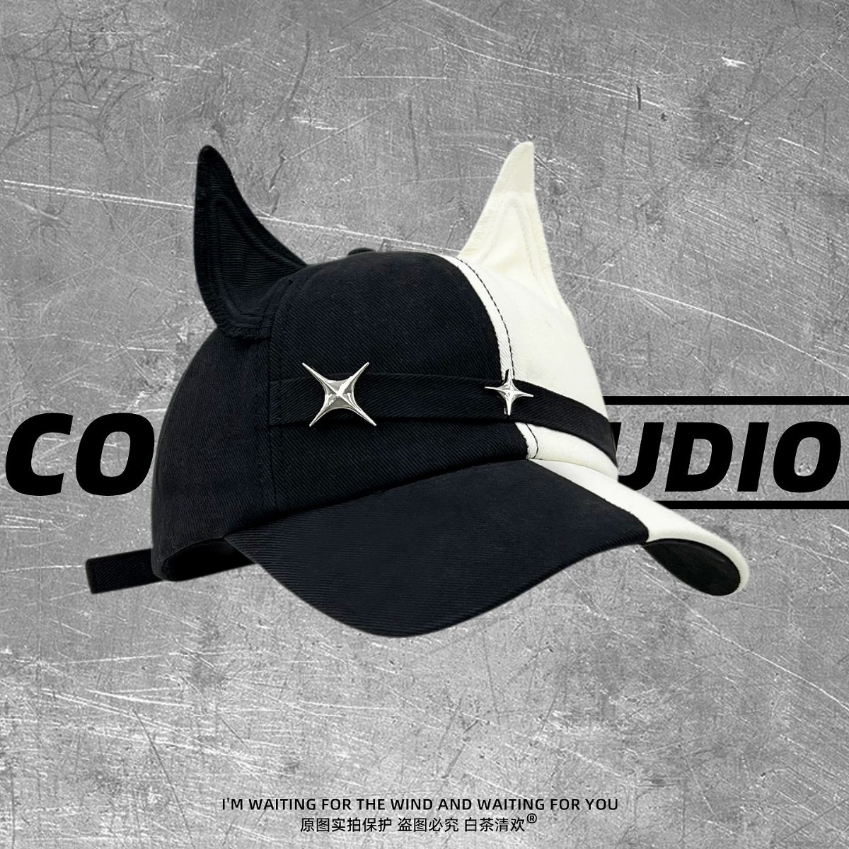 Fox-ear Color-block Baseball Cap