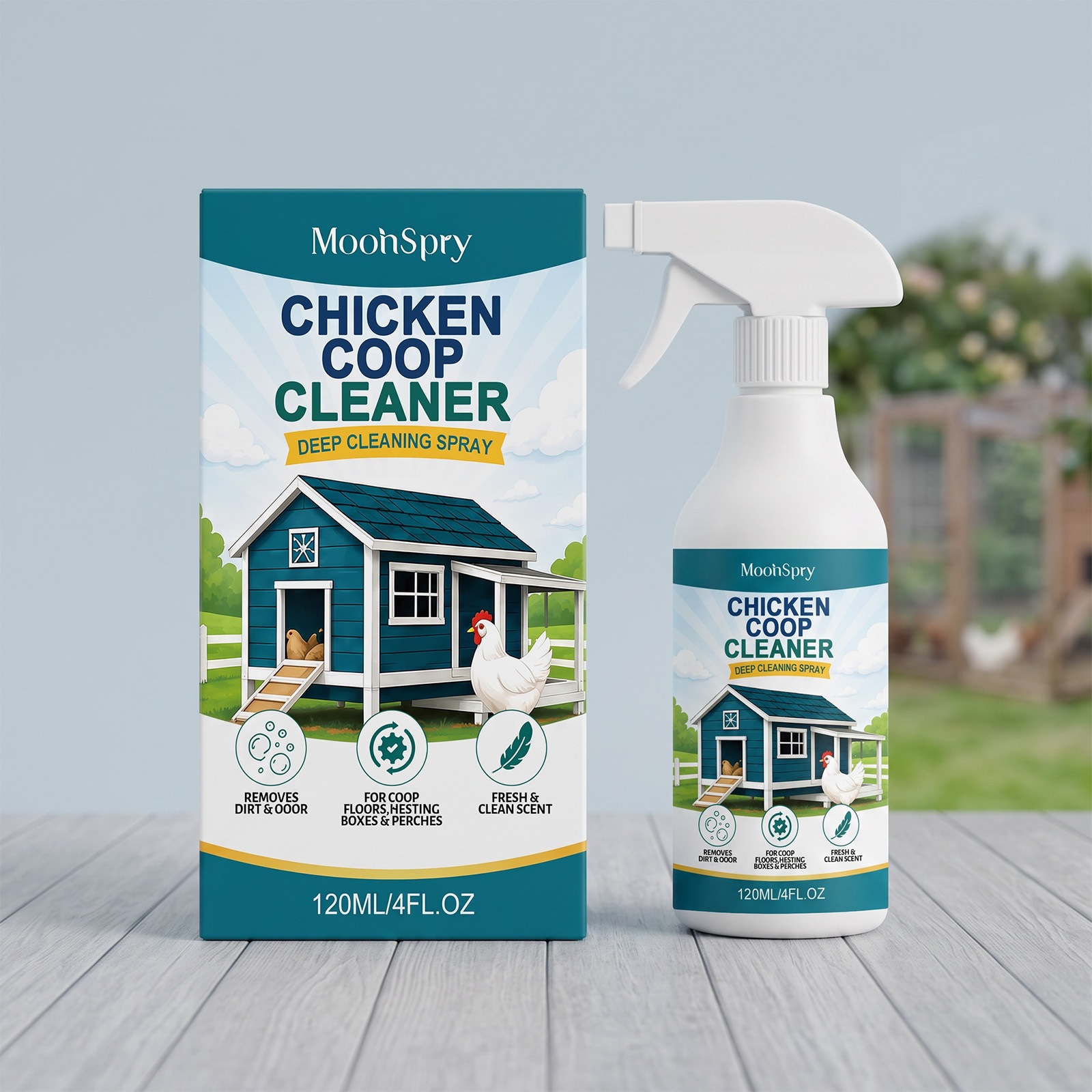 MOONSPRY Chicken Coop Cleaning Spray Softens The Dried-out Poultry Coop Waste For Easy…