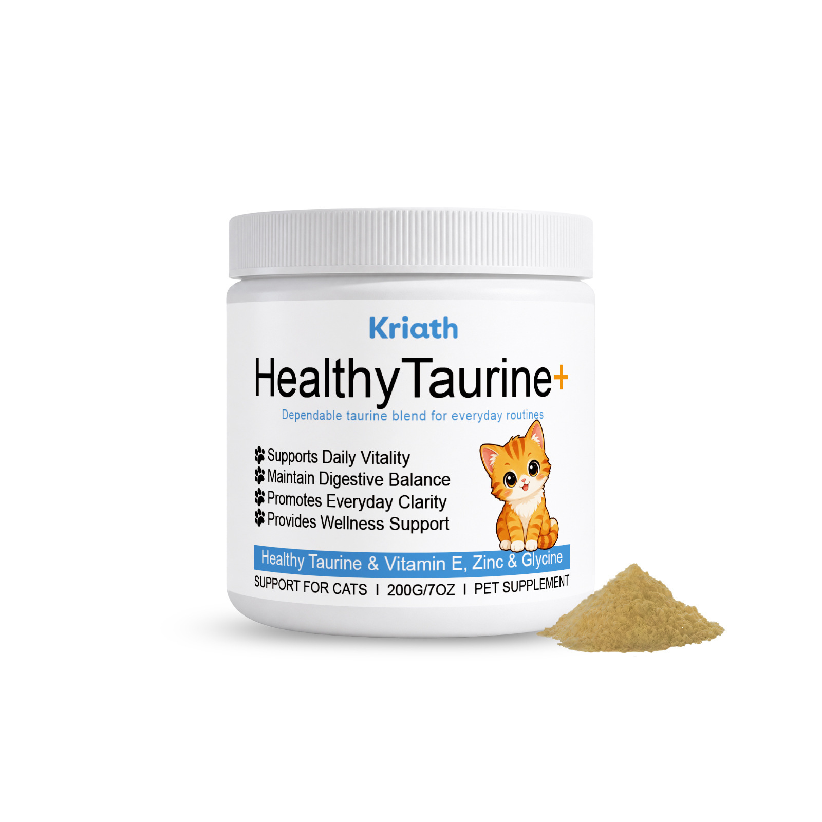 Kriath Cat Taurine Powder Gentle Formula To Care For Cat's Vitality And Daily Nutrition