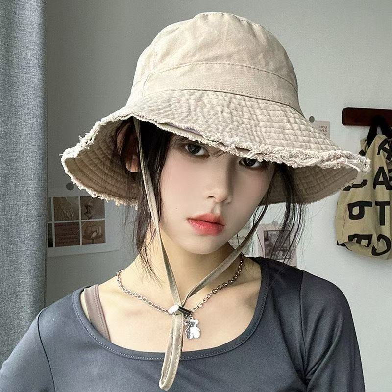 Outdoor No-wash Raw-edged Bucket Hat For Men And Women