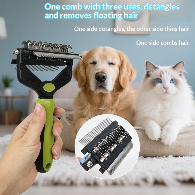 style Pet De-matting Comb Cat Grooming Brush