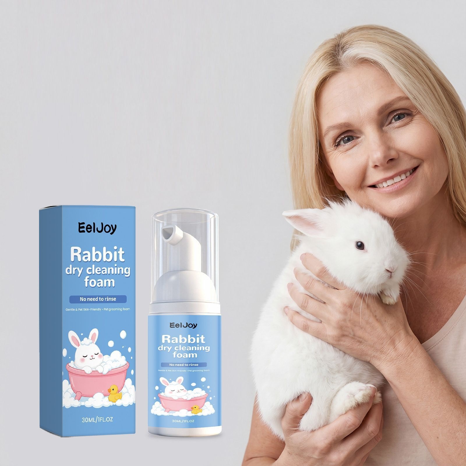 Eeljoy Rabbit Cleaning Mousse Gentle And Non-Moisturizing Hair Care And Skin Care…