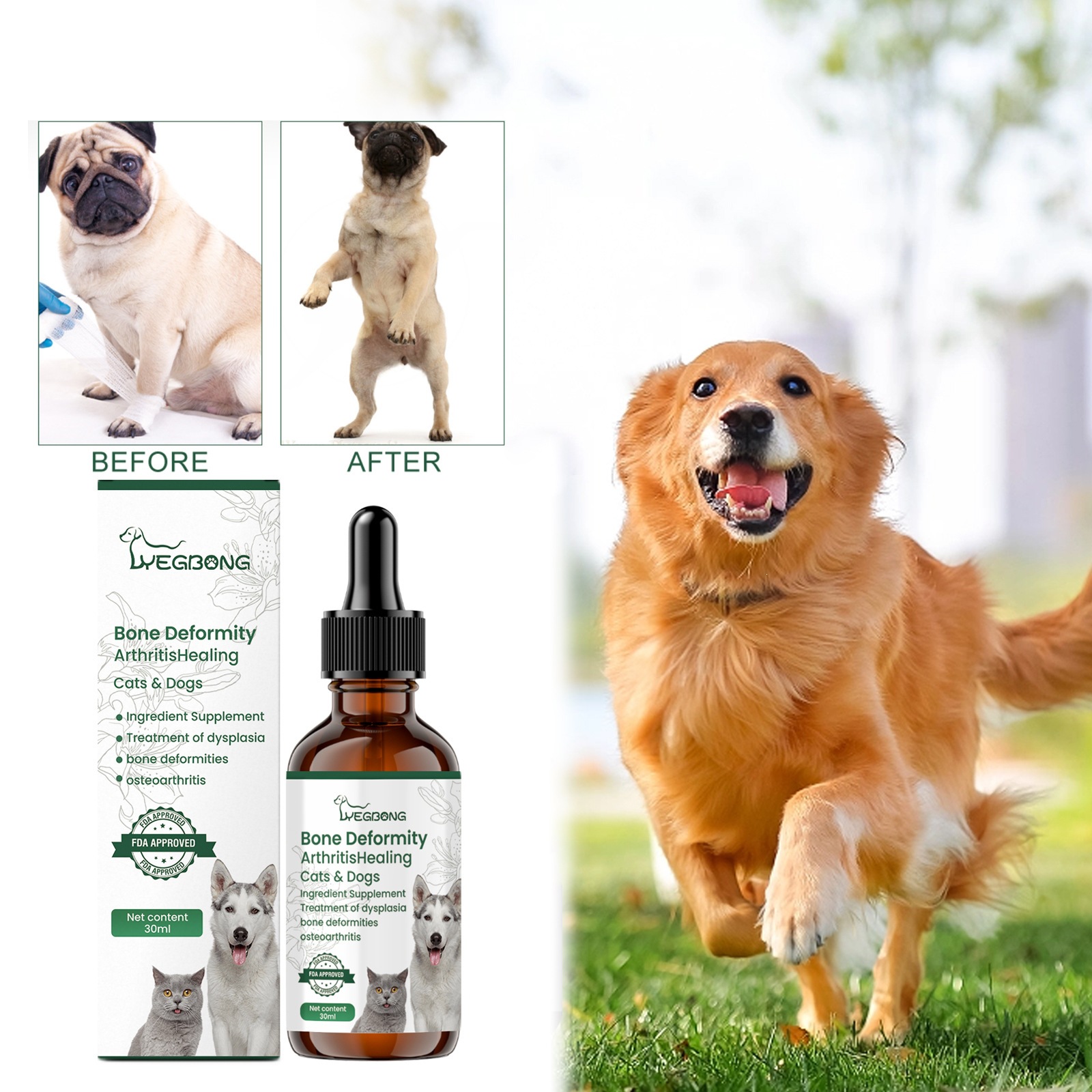 Yegbong Pet Joint Care Drops Are Suitable For All Ages Of Dogs And Cats, For Joint And…