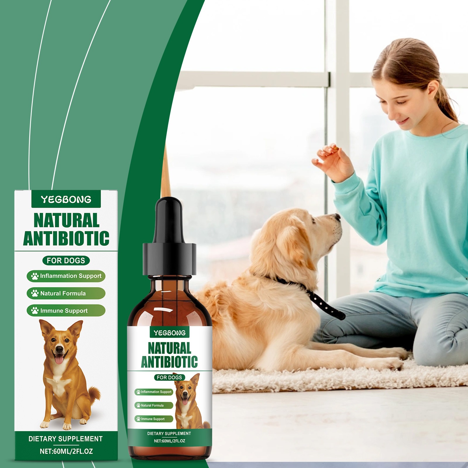 Yegbong Multivitamins For Dogs, Mild Formula To Care For Skin Discomfort, Daily Nutrient…