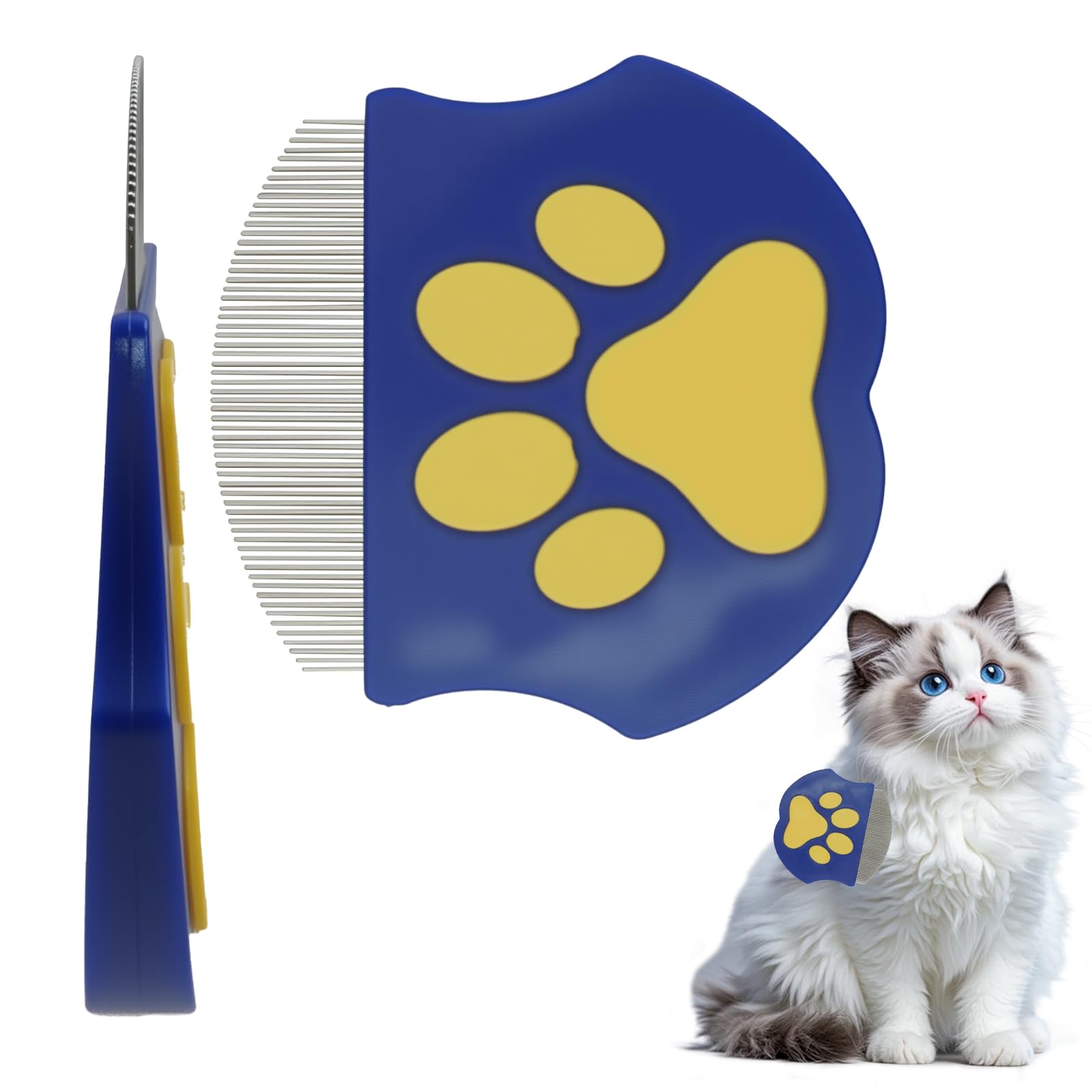 Professional Eye Comb For Cats & Dogs, Blue Stainless Steel Dog Eye Booger Comb,Portable…