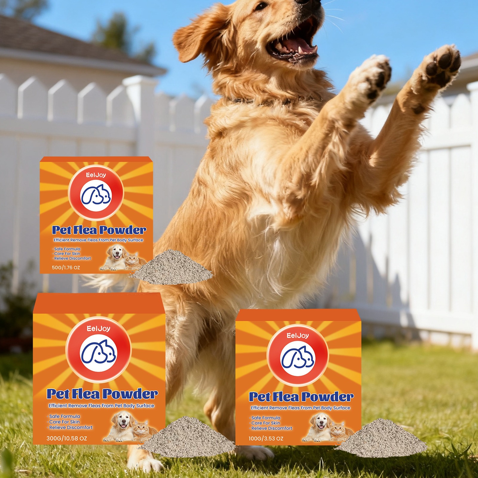 Eeljoy Pet Flea Powder, Universal Deworming Powder For Dogs And Cats, Gentle Cleansing…