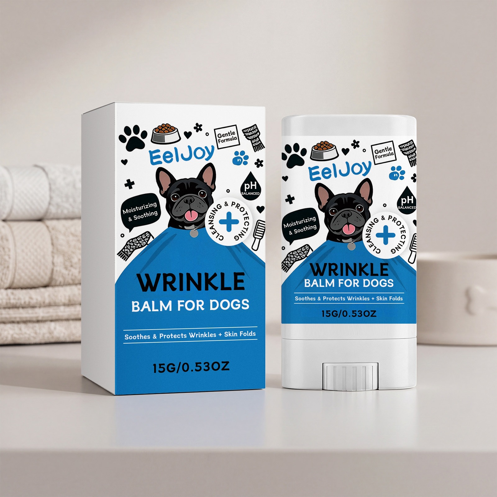 Eeljoy Anti-Wrinkle Wax For Dogs, French Bulldog, English Bulldog, Pug Facial Wrinkle…