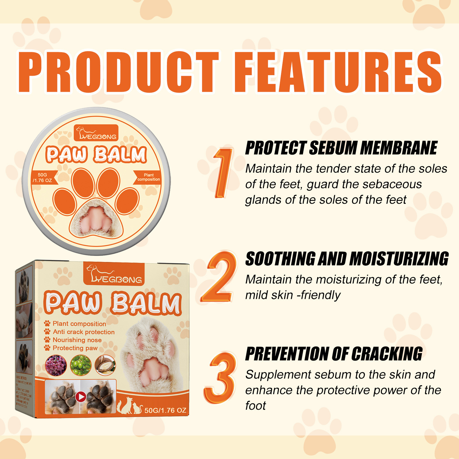 Anti-chapping, Moisturizing Pet Paw Balm