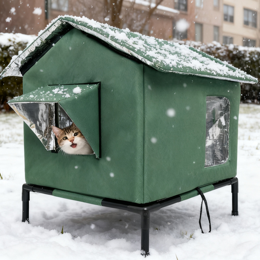 Outdoor Elevated Waterproof Foldable Cat Pet House