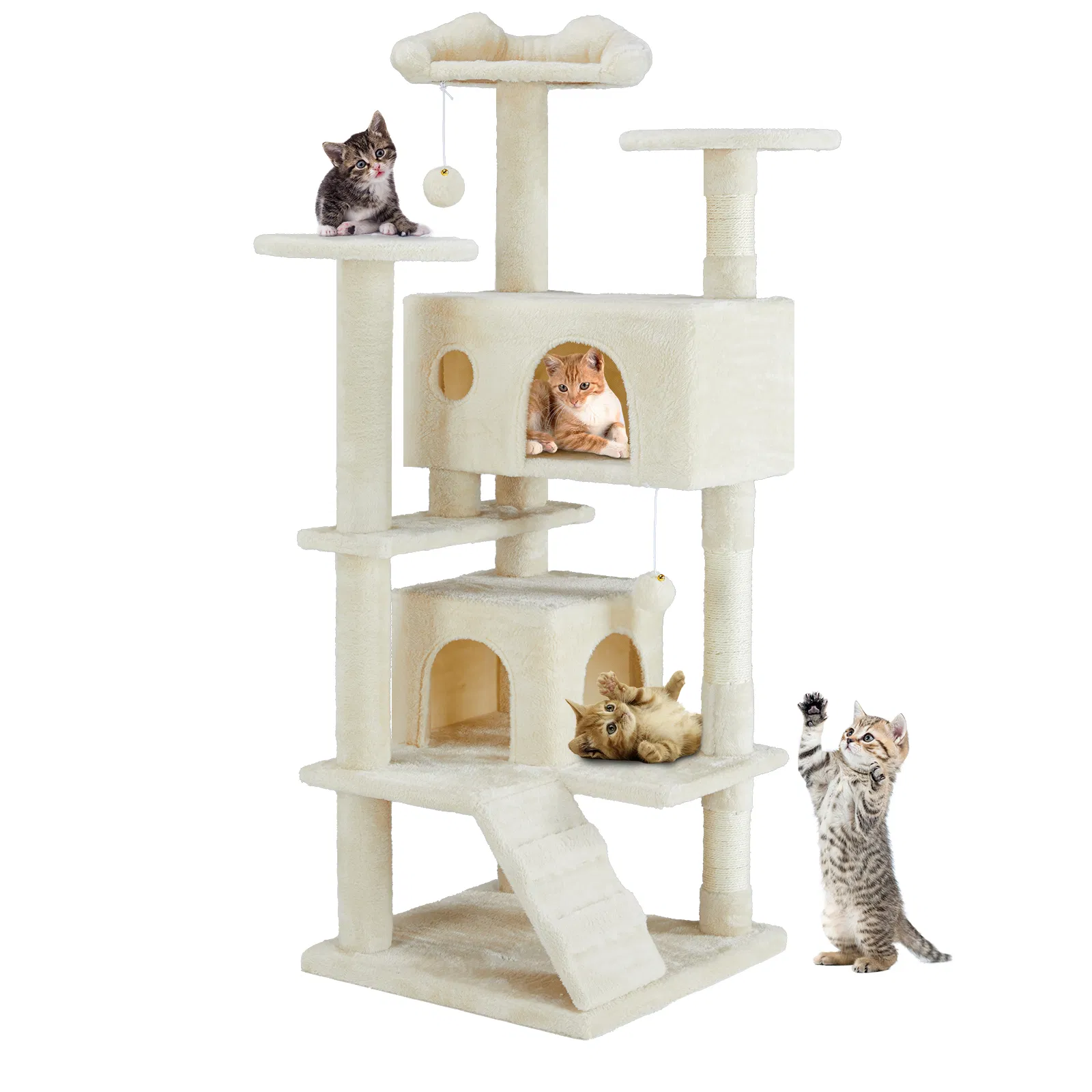 Multi-functional cat tree house cat climbing frame, lounge and recreation area detachable…