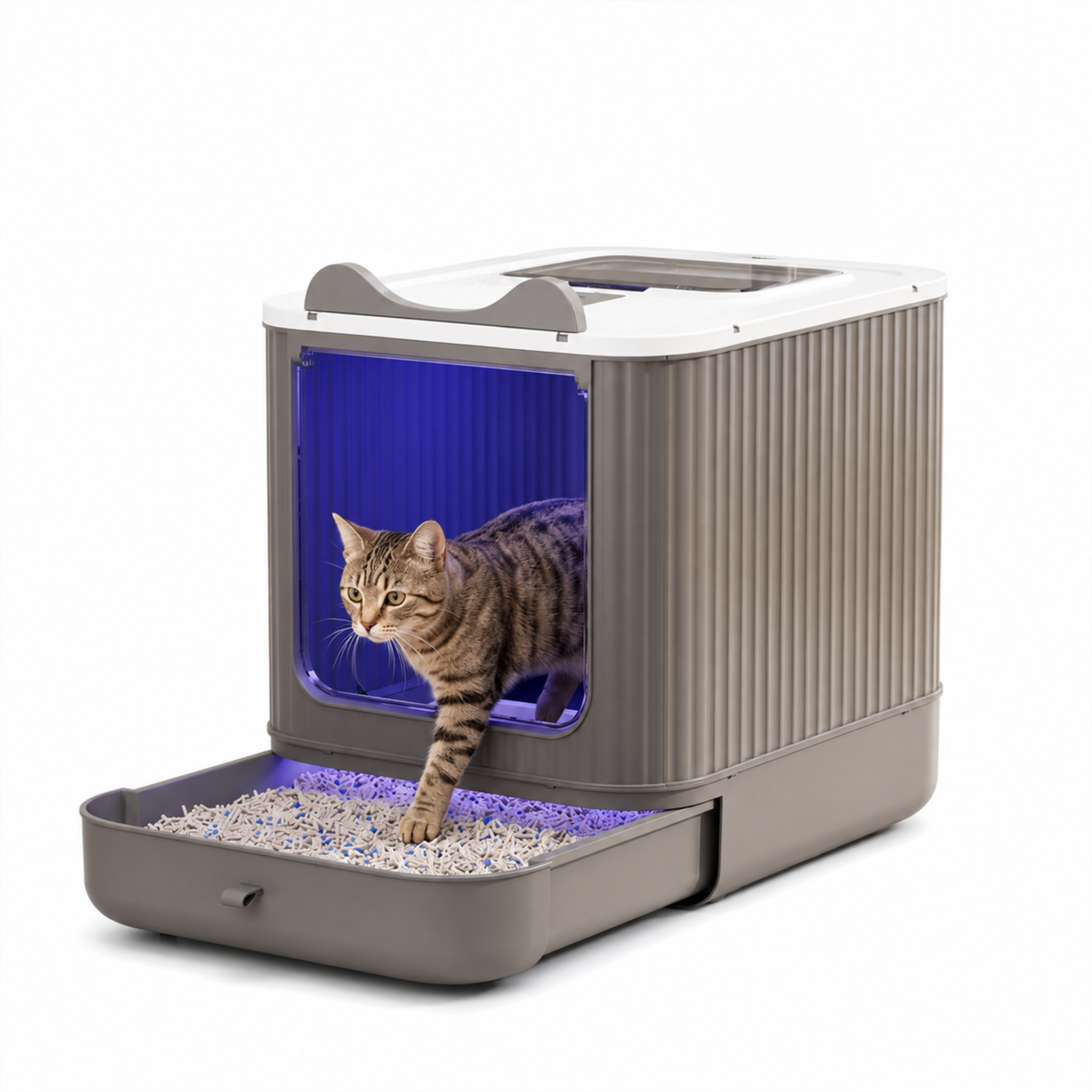 Enclosed Cat Litter Box With Top & Front Entry, Pull-Out Tray And Scoop, Mess-Reducing…