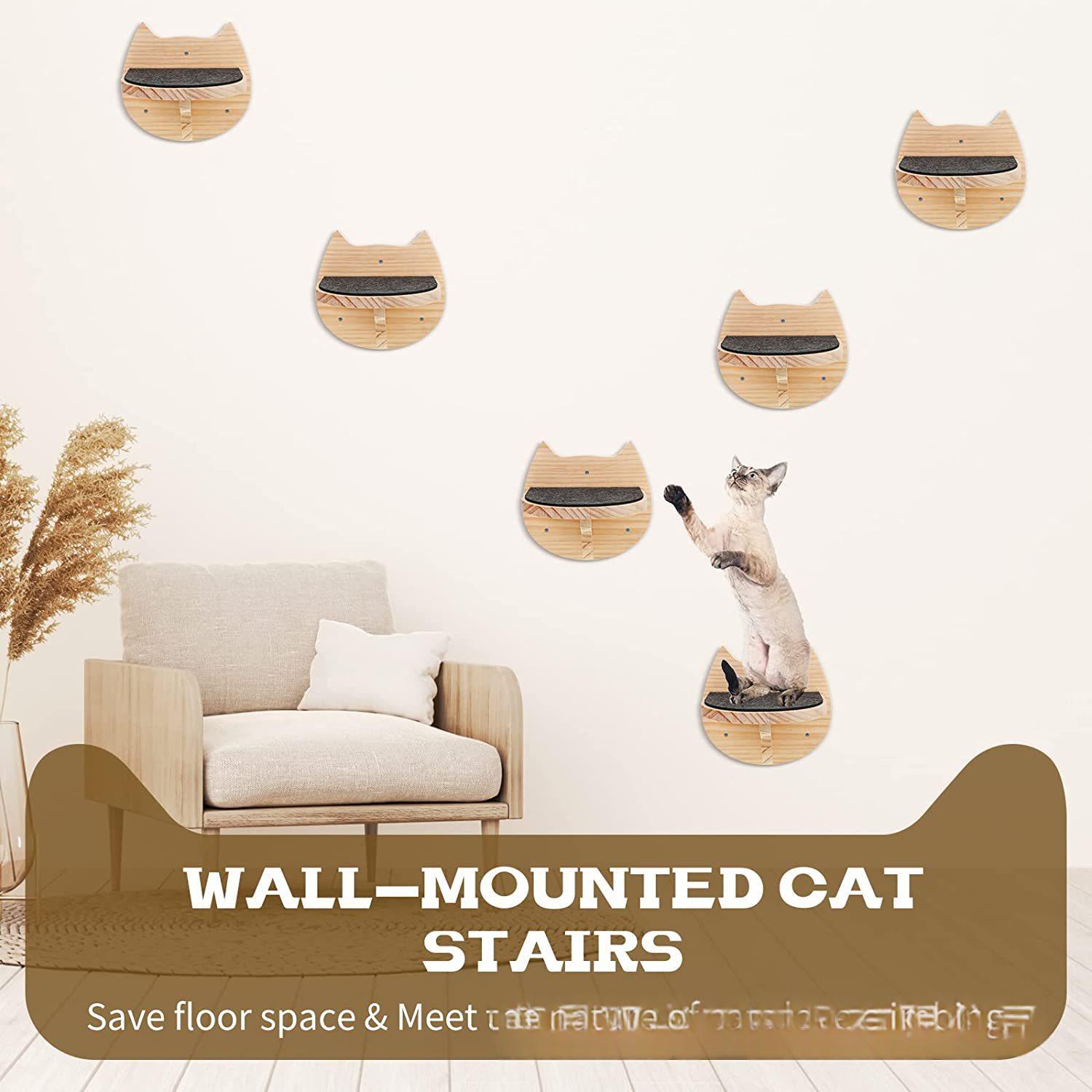 Wooden Wall-mounted Cat Jumping Platform Toy