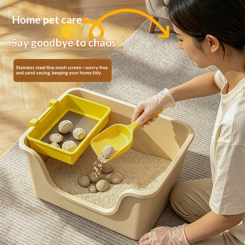 Stainless Steel Cat Litter Filter Screen Household Cleaning Tool