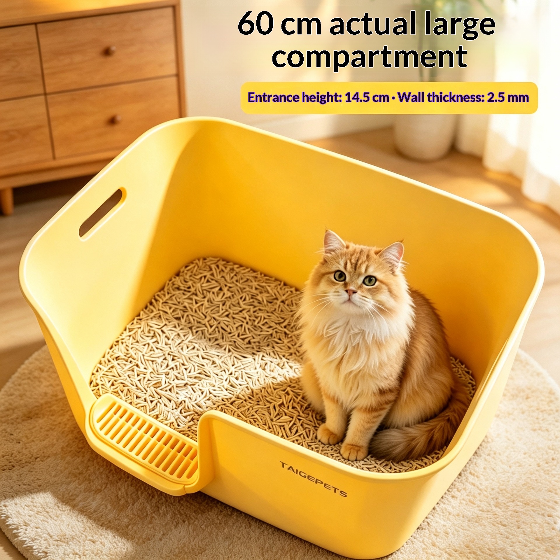 Extra-large Fully Enclosed Open-style Litter Box