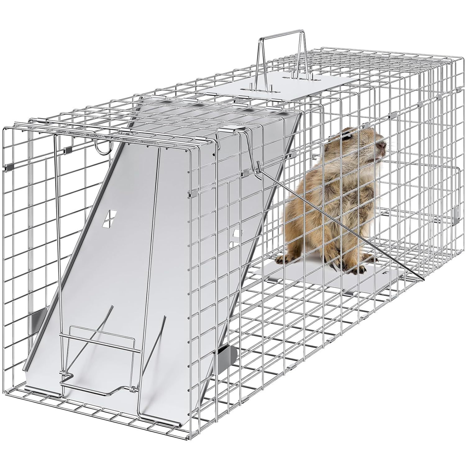 Folding Large Metal Dog Cage For Rescuing Stray Cats And Dogs, Pet Cage With Reinforced…