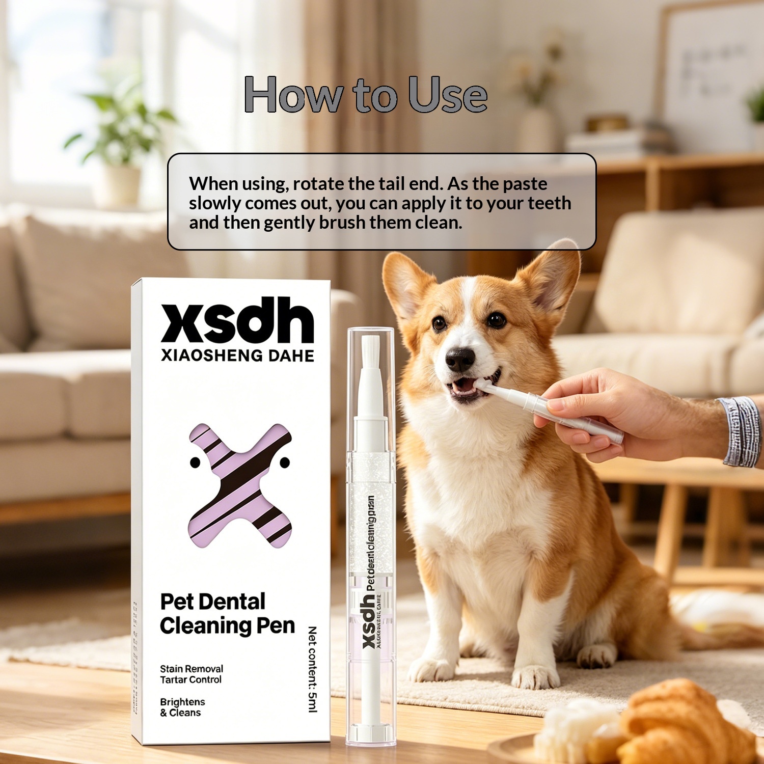 Pet Cat And Dog Dirt-removing Toothbrush Pen