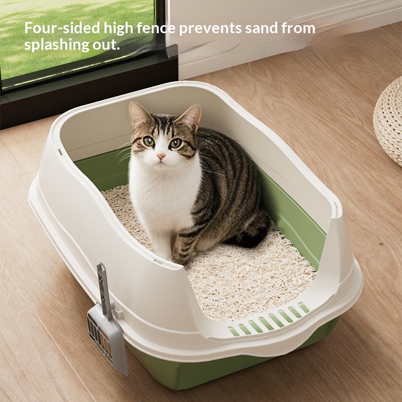 Odor-control Fully Enclosed Three-tier Cat Litter Box With Splash-proof Design