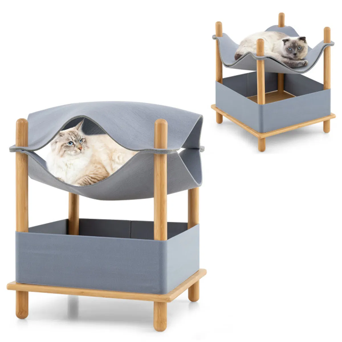 2-Tier Cat Condo with Hammock